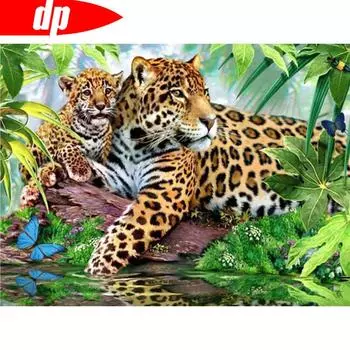 Алмазная картина животное Тигр и сын горный хрусталь мозаика Алмазная вышивка крестиком 20X30CM