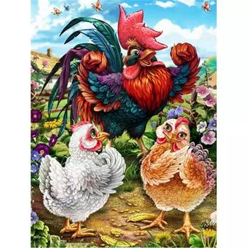 Алмазная картина животное вышивка крестом петух ручной работы украшение дома алмазное искусство 20X30CM