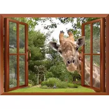 Алмазная картина животное жираф 5d Diy мозаика полная круглая дрель стразами алмазная вышивка картины Full Round 20x25CM