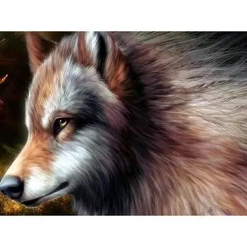 Алмазная картина Животные Картина Бисероплетение Алмазная вышивка Волк Алмазная мозаика Украшение дома 20X30CM
