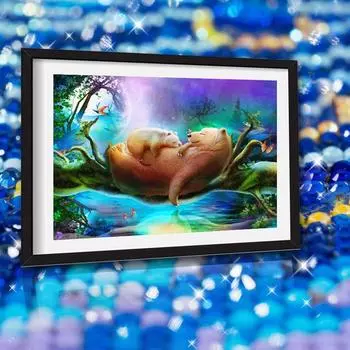 Алмазная картина Животные Мать и дитя Медведи Алмазная вышивка Живописные стразы Картины 20X30CM