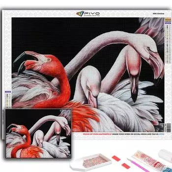 Алмазная картина животных Фламинго Алмазная мозаика Ремесло Алмазная вышивка Картина Full Round 20X30CM