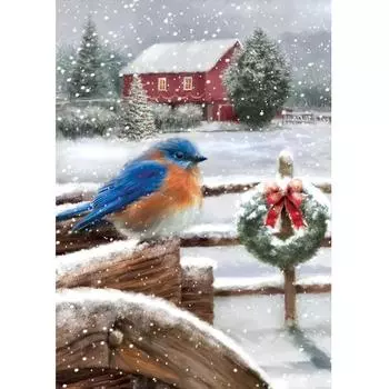 Алмазная картина Зимняя птица DIY 5D Вышивка Рождество Вышивка крестиком Полный квадратный/круглый алмазная мозаика Пейзаж Украшение дома Full Round 20X30CM