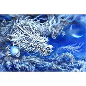 Алмазная картина Злой дракон Домашнее украшение Алмазная вышивка Полное мозаичное украшение 20X30CM