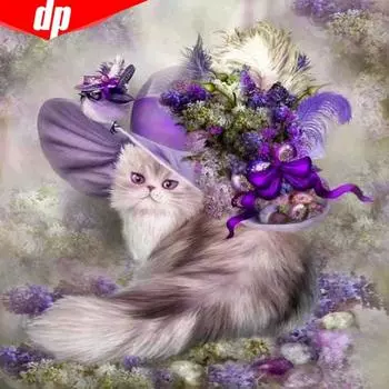 Алмазная кошка Алмазная картина вышивка крестиком Алмазная вышивка полная дрель животное горный хрусталь картина 30x30CM