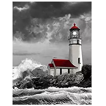 Алмазная краска Пейзаж 5D Алмазная мозаика Вышивка крестом Алмазная картина Полный круглый 15*20cm