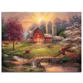 Алмазная мозаика 5D DIY Алмазная картина Пейзаж Полный круглый Алмазная вышивка 20X30CM