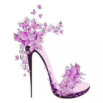 Алмазная мозаика бабочка 5D DIY квадратная алмазная живопись мультфильм изображение горный хрусталь на высоких каблуках украшение дома Full Round 30X30CM