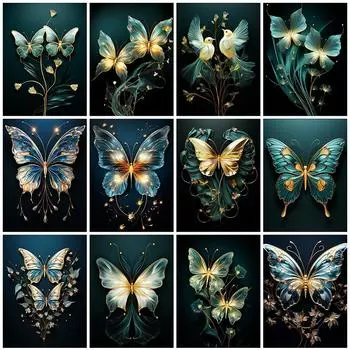 Алмазная мозаика Бабочка Стразы Картина Новая коллекция Картина Животное Вышивка Полный квадрат Детский подарок Full Round 20x30CM