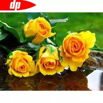 Алмазная мозаика цветок 5D DIY Алмазная картина Вышивка Крестом Стразы 20X30CM