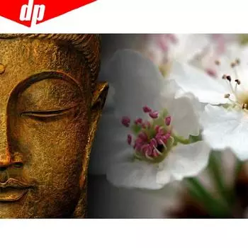 Алмазная мозаика Цветок DIY Алмазная картина Будда с цветочной вышивкой 20X30CM