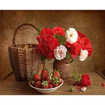 Алмазная мозаика цветы Настенный декор 5d алмазная живопись фрукты вышивка крестом ручная работа картина 20X30CM