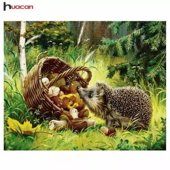 Алмазная мозаика Ежик вышивка крестом горный хрусталь полная алмазная вышивка животное алмазная живопись 20*30 cm