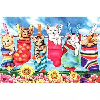 Алмазная мозаика картина животные кошки 5D DIY Алмазная вышивка Подсолнух вышивка крестиком домашний декор 20X30CM