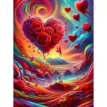 Алмазная мозаика Love Cloud Full Square Round Cross Вышивка крестом Пейзаж Картина Стразы Ручная работа Full Round 20x30CM