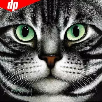 Алмазная мозаика Распродажа Животные 5d Алмазная картина Полная дрель Круглые изображения кошек 30x30