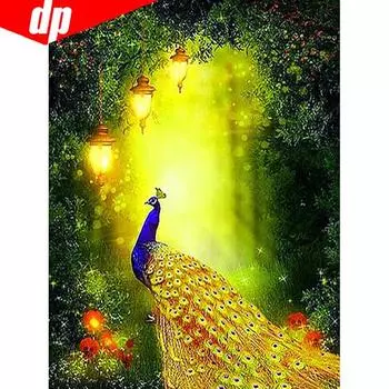 Алмазная мозаика Распродажа Животные Алмазная картина Полный круглый прибытие Павлин Вышивка крестом 20X30