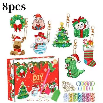 Алмазная мозаика Рождественский адвент-календарь 24 дня обратного отсчета Слепая коробка Рождественские игрушки Style E