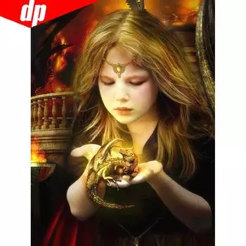 Алмазная Мозаика Вышивка Крестом Красота Алмазная Картина 5D Дракон Полный круглый Алмазная Вышивка 20X30