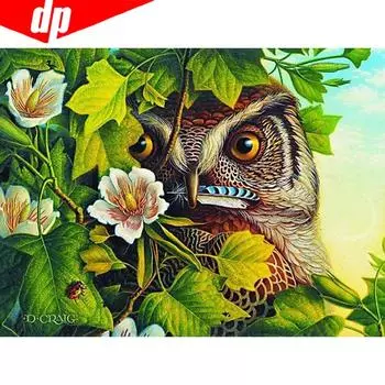 Алмазная мозаика Вышивка крестом Сова Полный круглый алмазный набор для вышивки 5d Алмазная картина 20X30