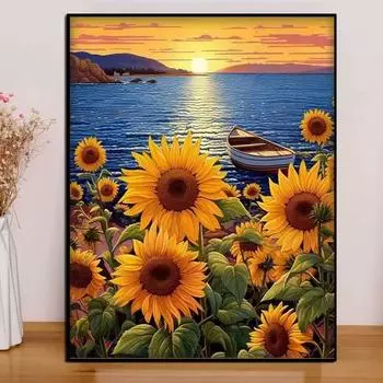 Алмазная наклейка Полный алмазный каркас Гостиная Свежий цветок Точечная наклейка Алмазный материал ручной работы Пакет 30*40cm