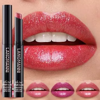Алмазная перламутровая губная помада водостойкая стойкая антипригарная матовая бархатная блестящая помада красная сексуальная косметика для губ 01