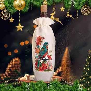 Алмазная роспись этикетка крышки для бутылок с ликером гном вино шампанское декоративная сумка бабочка подсолнух для свадьбы день рождения праздник