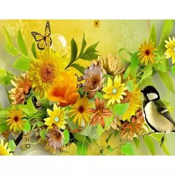 алмазная живопись цветы и птицы алмазная вышивка полные цветы 20X30CM