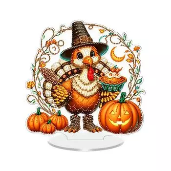 Алмазная роспись, Рождественские украшения в виде индюков, Двусторонние праздничные украшения с алмазной росписью, Художественные поделки ручной работы One Size