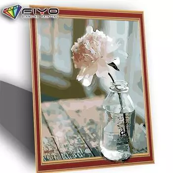 Алмазная роспись Вышивка крестиком Белые цветы Домашний декор Полный горный хрусталь Мозаика 5D Алмазная вышивка Ручная работа Full Round 20X30CM