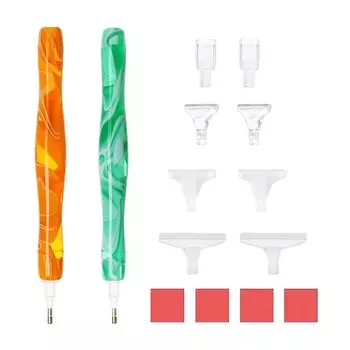 Алмазная ручка BTtime Набор из 2 инструментов для алмазной живописи из смолы, инструменты для алмазной живописи, многофункциональные аксессуары для вышивки алмазной ручкой своими руками