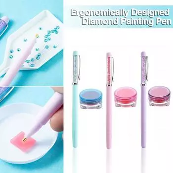 Алмазная ручка для рисования, алмазные художественные инструменты с грязевой глиной, металлические наконечники, стразы из смолы A зелёный
