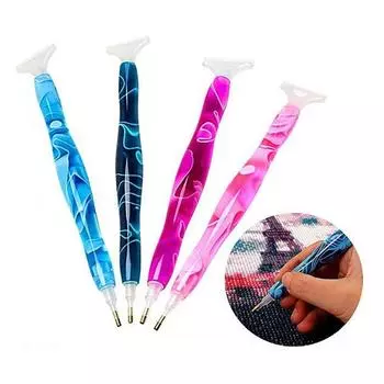 Алмазная ручка для рисования, смоляная дрель, сменная ручка с металлическим наконечником, головка дрели, аксессуары для вышивки крестом, аксессуары для алмазной живописи розовый