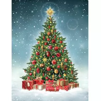Алмазная вышивка 5D Алмазная вышивка крестиком Кристаллический квадратный/круглый набор бриллиантов Рождественская елка Украшение DIY Алмазная картина Full Round 20X30CM