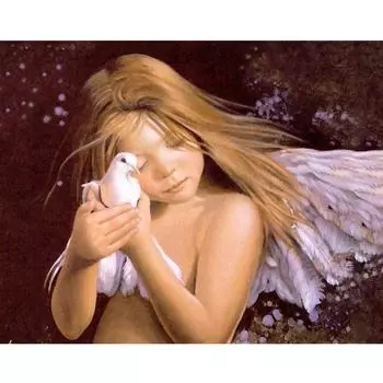 Алмазная вышивка 5D Алмазная вышивка крестом Кристалл Квадратный/круглый набор бриллиантов Ангел Девушка Украшение DIY Алмазная картина Full Square (20X30CM)