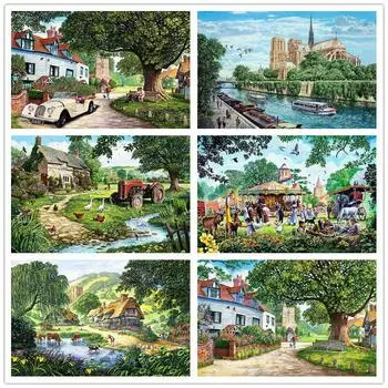 Алмазная вышивка 5D DIY Полный круг Алмазная картина Экзотический стиль Вышивка крестиком Горный хрусталь 20X30CM красный