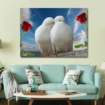 Алмазная вышивка акриловая Пейзаж Голубь Наклейка на стену Полная дрель Декор для спальни Прямая продажа с фабрики 20X30CM