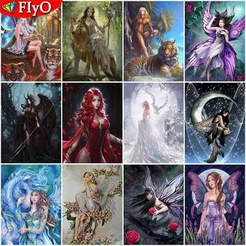 Алмазная вышивка эльфы полный квадратный круглый дрель 5D DIY алмазная живопись черепаха женская мозаика Орел ремесленная домашний декор подарок для девочки Full Round 20X30CM красный