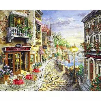 Алмазная вышивка Алмазная мозаика Алмазная картина Вышивка крестиком Рукоделие Удивительный туристический город 20X30CM