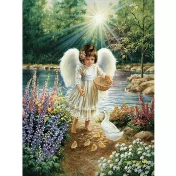 Алмазная вышивка Ангел 5D DIY Алмазная картина Полная алмазная мозаика Картинки Домашний декор 20X30CM
