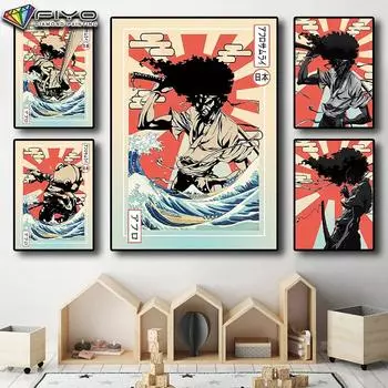 Алмазная вышивка Аниме Африканский самурай 5D DIY Алмазная картина Вышивка крестом Стразы Full Round 20X30CM