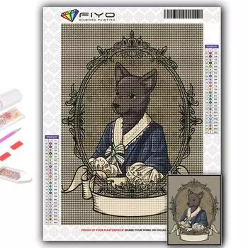 Алмазная вышивка антропоморфные милые животные 5D DIY Алмазная картина вышивка крестом горный хрусталь Full Round 20X30CM