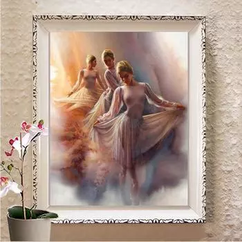 Алмазная вышивка балетная танцевальная девушка фотографии горный хрусталь полная круглая алмазная живопись вышивка крестом 20X30CM