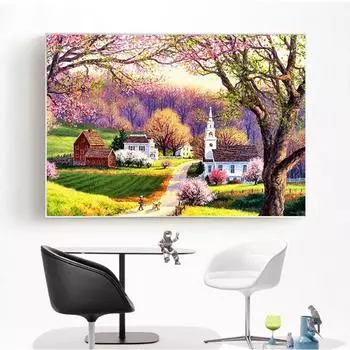 Алмазная вышивка белым мелом, алмазная вышивка крестиком, кристалл, полные алмазные наборы, незавершенная красивая 20X30CM