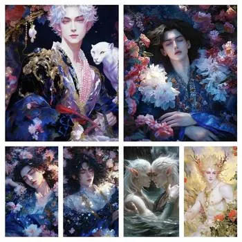 Алмазная вышивка Человек 5D DIY Алмазная картина Цветная полная дрель Картина Стразы Мужчины Мозаика Алмазное украшение Главная Full Round 20x30CM