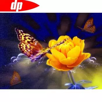 Алмазная вышивка Цветок Diy Алмазная картина Вышивка крестом Полная круглая алмазная мозаика Домашние картины 20X30CM