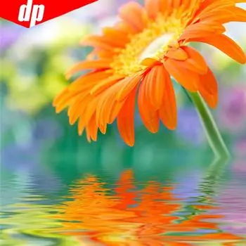 Алмазная вышивка цветок и пейзаж озера полная круглая мозаика живописная алмазная живопись вышивка крестом 30x30CM