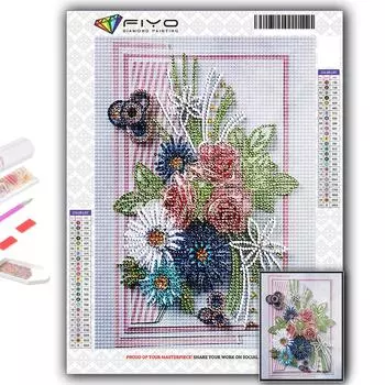 Алмазная вышивка цветы 5D DIY Алмазная картина вышивка крестом горный хрусталь Full Round 20X30CM