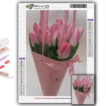 Алмазная вышивка цветы тюльпаны 5D DIY Алмазная картина вышивка крестом горный хрусталь Full Round 20X30CM