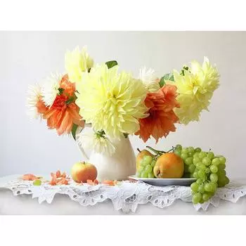 Алмазная вышивка Diy Алмазная картина Цветы и фрукты Вышивка крестом Горный хрусталь Мозаика Украшение 20X30CM